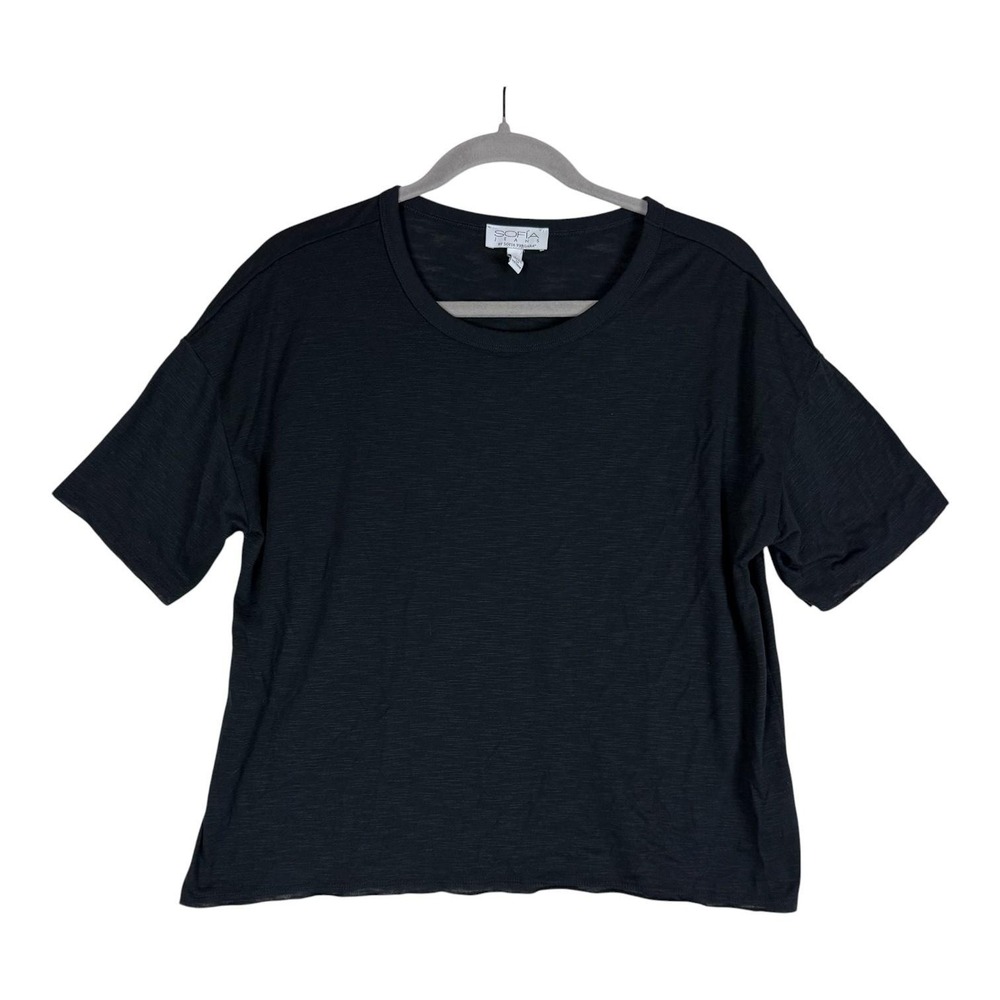Sofia Jeans By Sofia Vergara Shirt Womens Medium Black Crewneck Short Sleeve‎